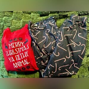 PatPat toddler Christmas Filthy Animal pjs 6-7 years